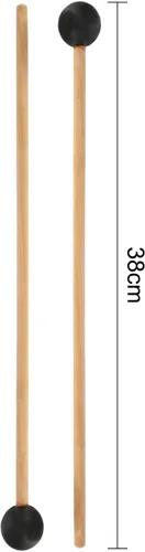 Vista 5 de Shappy Bell Mallets Glockenspiel Sticks, Baquetas de Goma para Xilófono de Percusión con Mango de Madera, 15 Pulgadas de Largo (Negro) Mallets