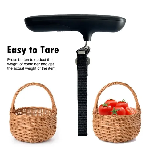 Vista 6 de NUTRI FIT - Báscula de equipaje portátil digital para colgar en viajes, báscula de peso para maleta, pantalla LCD de 110 libras110.2 lbs, equilibrio