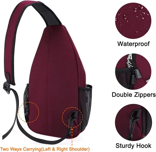 Vista 5 de Mosiso - Mochila bandolera multiusos, para viajes, senderismo, etc.