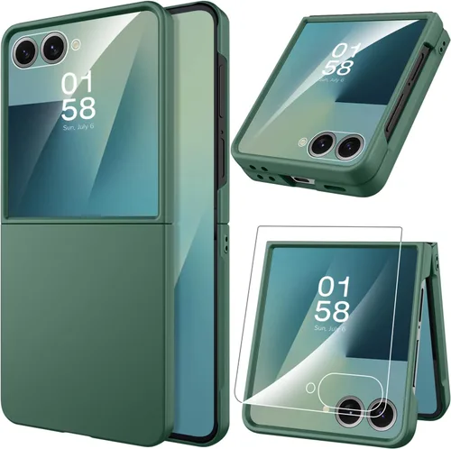 Vista 30 de Miimall Funda delgada para Galaxy Flip 7 con protector de pantalla integrado, grado militar, a prueba de golpes, a prueba de caídas, delgada