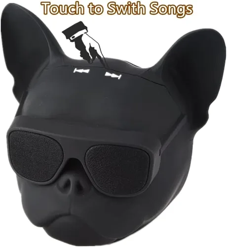 Vista 4 de PUSOKEI Mini altavoz portátil inalámbrico de Bulldog francés para exteriores con súper graves estéreo, altavoz fresco personalizado para fiesta