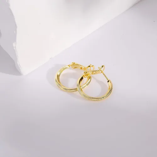 Vista 5 de Zaano Aretes de aro chapados en oro de 14 quilates para mujeres y niñas con poste de plata de ley 925 (aro cuadrado grueso grueso grande y pequeño)