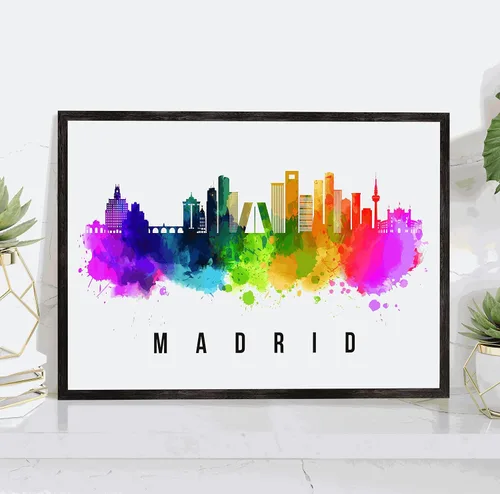 Vista 42 de Póster de Amsterdam Skyline Netherlands, pintura de paisaje urbano e impresión de monumentos, decoración para el hogar, oficina, 12 x 18 pulgadas