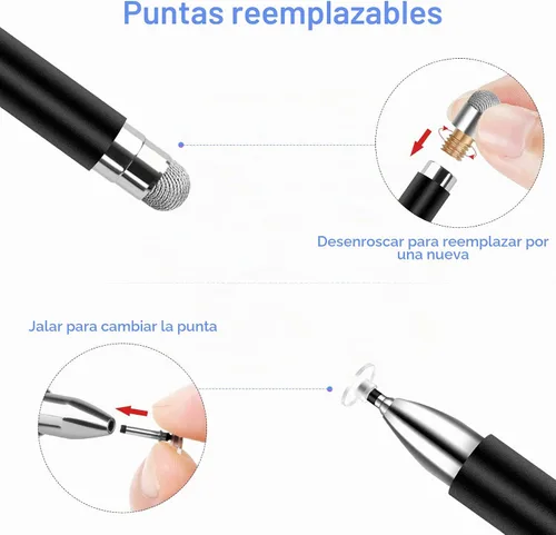 Vista 3 de Lápiz óptico para iPad iPhone Android, 2 bolígrafos para pantallas táctiles
