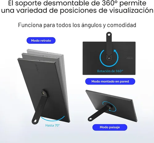Vista 4 de ASUS ZenScreen MB169CK Monitor portátil de 15.6 pulgadas 1080p