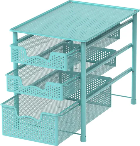 Vista 21 de Simple Houseware - Organizador con cajones de cesta apilables para gabinete, bronce