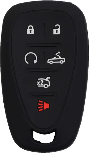 Vista 2 de Funda protectora de silicona con control remoto de 6 botones, compatible con Chevy Chevrolet 2016 2017 2018 2019 2020 2021 Camaro Convertible