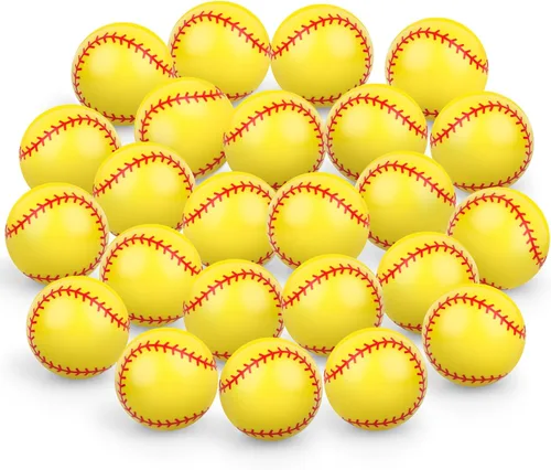Vista 19 de 24 piezas de pelotas de goma rebotadoras de béisbol para niños, pelotas de goma de 32 mm para deportes de rebote a granel para recuerdos de fiesta