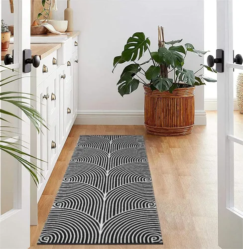 Vista 9 de Tiffasea Alfombras de cocina de 2 x 5 pies + 2 x 3 pies, alfombras de pasillo lavables modernas de algodón tejido de algodón para interiores