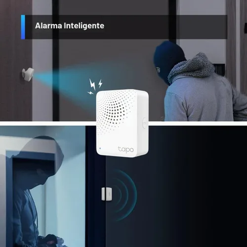 Vista 2 de Kit de inicio del sensor Tapo de TP-Link: "1 x Hub H100" + "1 x Sensor de movimiento T100" + "1 x Sensor de contacto T110
