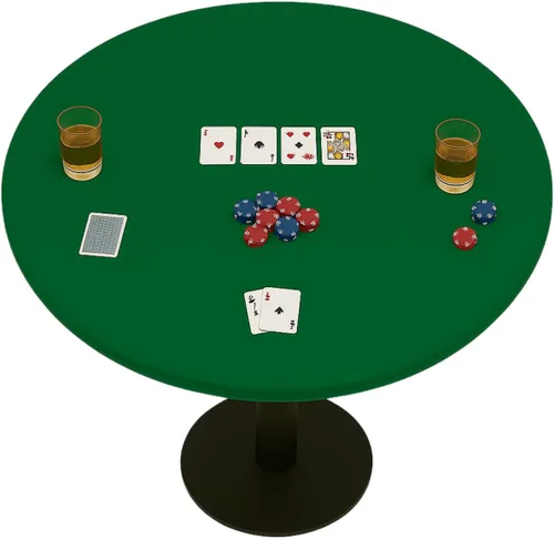 Vista 9 de Cubierta de Mesa de Juego de Cartas de Fieltro para Jugar Cartas, Póquer, Mahjong, Dominó, Bridge y Juegos de Mesa, Mantel Elástico Ajustable