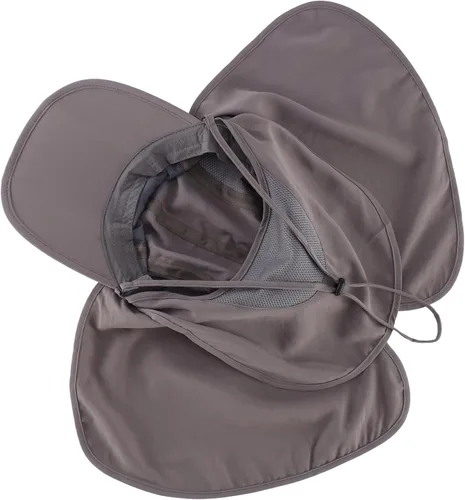 Vista 6 de Connectyle Sombreros de pesca con protección solar UPF 50+ para hombre con solapa extraíble para el cuello Gris profundo