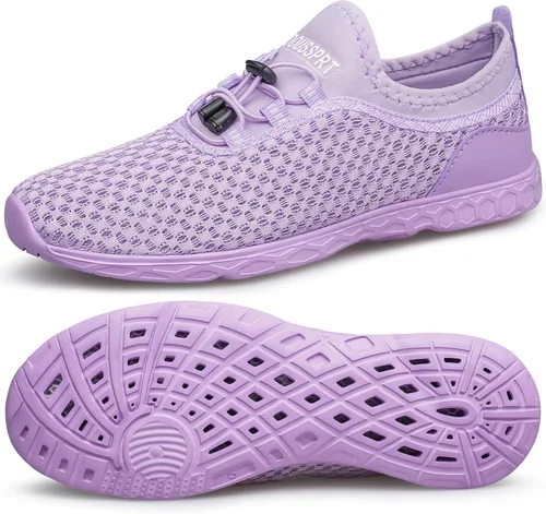 Vista 26 de DOUSSPRT Zapatos acuáticos deportivos de secado rápido para mujer Todo negro