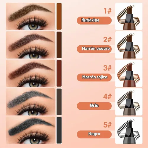 Vista 4 de Lápiz de Cejas para Microblading, Mejorado 2025 Impermeable de Cuatro Puntas para Barba y Cejas, Lápices de Cejas 3D de Larga Duración para Mujeres