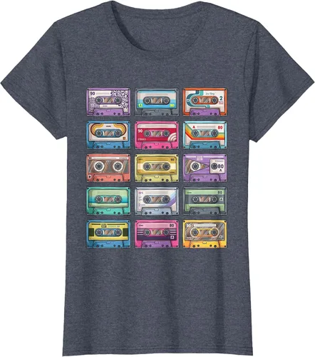 Vista 60 de Vintage Cassette Tapes Collection 80's 90's Music Mixtape T-Shirt Asphalt Grey