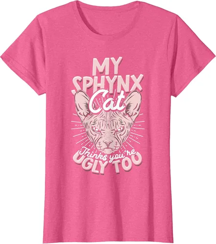 Vista 19 de My Sphynx Cat Thinks You're Ugly Too Pet Hairless Cat Sphynx T-Shirt Asphalt Grey