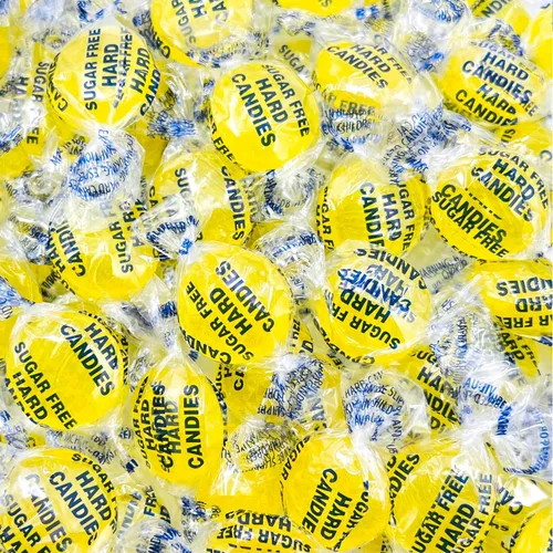 Vista 3 de Caramelo duro de limón sin azúcar Bolsa de 1 libra – Aprox. 75 unidades Envuelto individualmente Caramelo duro de limón envuelto