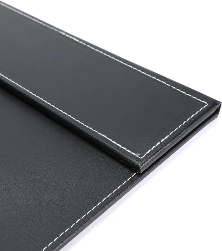 Vista 6 de Protector de escritorio de cuero de 24 x 18 pulgadas con riel superior para escribir, protector de escritorio ejecutivo para oficina, hogar, lugar
