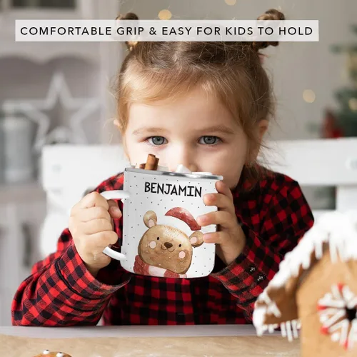 Vista 6 de Andaz Press Taza de café personalizada de acero inoxidable de 11 onzas, regalo de broma, oso de acuarela, 1 paquete, ideas personalizadas de taza
