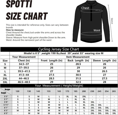 Vista 6 de Spotti Playera de mangas largas para ciclismo, para hombre. Remera para ciclismo, transpirable y de secado rápido.