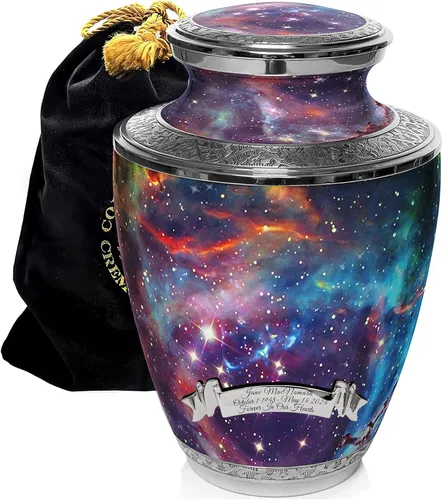 Vista 22 de Commemorative Cremation Urns Urnas de cremación personalizadas decorativas hechas a mano para mujeres (aurora boreal extragrandes)