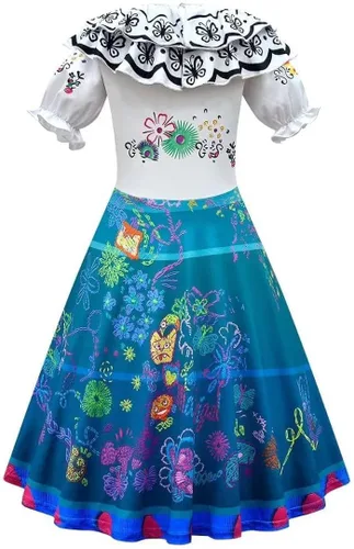 Vista 2 de Lgandpg - Disfraz de Madrigal para niñas Traje de Mirabel Isabela para Halloween de 3 a 12 años