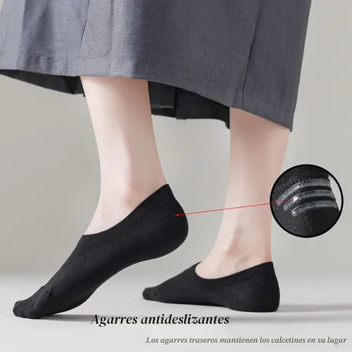 Vista 4 de Calcetines invisibles de algodón para mujer, de corte bajo, planos, 12