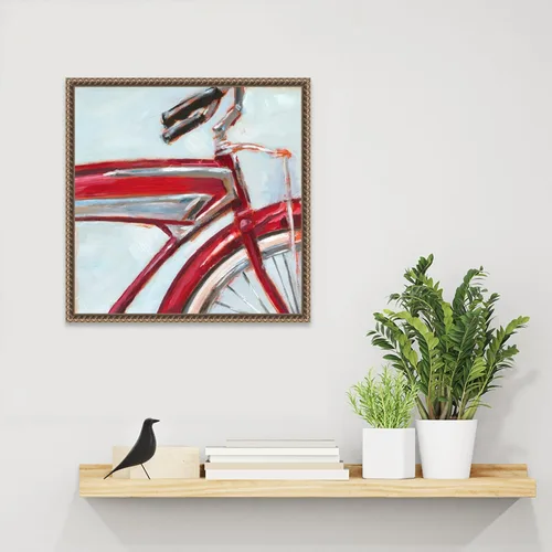 Vista 6 de Amanti Art Framed Canvas Wall Art 16x16 Retro Cycle I by Ethan Harper, Framed Wall Art Canvas, Abstract Artwork, Traditional Decor, Small Poster