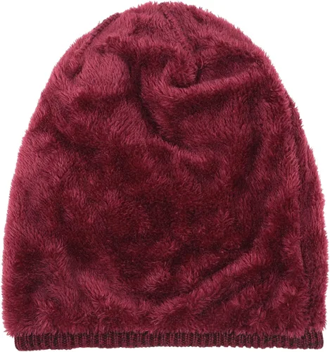 Vista 4 de REDESS Gorro para hombre y mujer, gorro de invierno cálido, gorro de punto holgado grueso