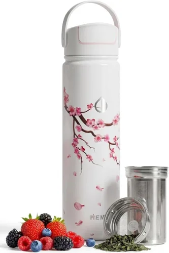 Vista 10 de Botella vaso térmico para té de 22 onzas con infusor, taza de viaje