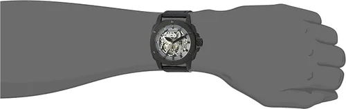 Vista 5 de Fossil automático acero inoxidable y piel Casual Reloj de los hombres color negro Modelo me3134