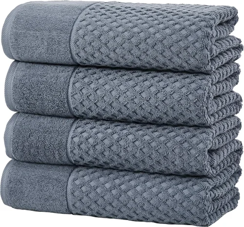 Vista 32 de Great Bay Home - Toallas de mano 100% algodón blanco, 6 toallas de baño suaves para manos, altamente absorbentes y de secado rápido, colección 01