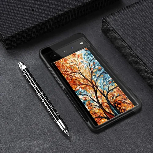Vista 563 de Compatible con Google Pixel 4A 5G Mobile Case Creative Acrylic Panel trasero Silicona Protección Grip especialmente diseñado para Google Pixel 4A 5G