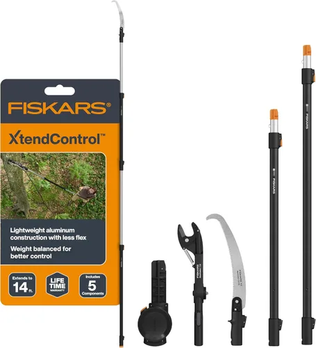 Vista 14 de Fiskars XtendControl - Podadora de árbol de 6 pies con sierra de triple molienda de 15 pulgadas x 1, poste de extensión individual de 3 a 6 pies