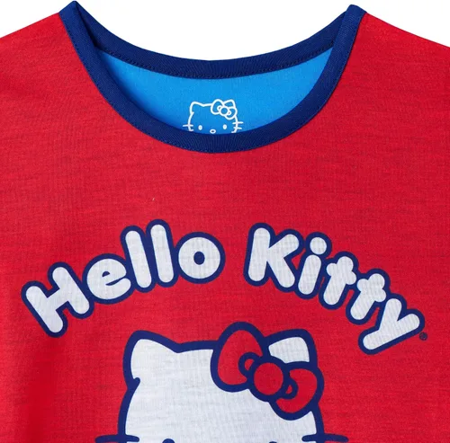 Vista 4 de Hello Kitty Girls Pajama Pants and Sleep Shirt Sets 4 Piece PJ Top and Bottom Sleepwear Set for Girls Pajamas for Kids