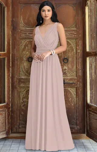 Vista 2 de Koh Koh - Maxi vestido largo sin mangas para dama de honor, cóctel, noche