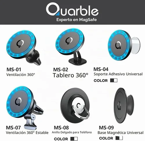 Vista 7 de Compatible con Mag Safe Car Mount Dashboard Magnetic 360° Soporte de teléfono ajustable de goma suave frontal compatible con iPhone