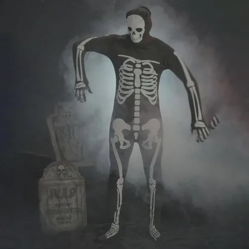 Vista 4 de Traje clásico de esqueleto adulto traje de piel - XL