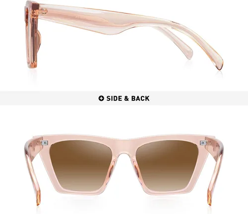Vista 4 de Gafas de sol cuadradas vintage para mujer, diseño de ojo de gato pequeño
