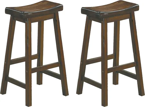 Vista 8 de Lexicon Victoria - Juego de 2 taburetes de altura de mesa de madera maciza, taburetes de cocina para comedor, asientos de silla sin brazos, perfecto