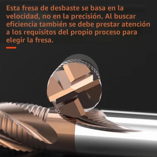Vista 5 de Fresa de desbaste de carburo de 1/2" - 4 estrías - Diámetro de 1/2" Shk, 7.6 cm Oal - para aleaciones de acero/acero endurecido