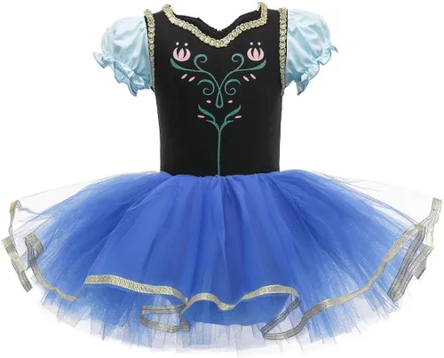 Vista 49 de Leotardos de princesa para niñas con falda de ballet y tutú para Halloween, Navidad, fiesta de cumpleaños, vestido elegante