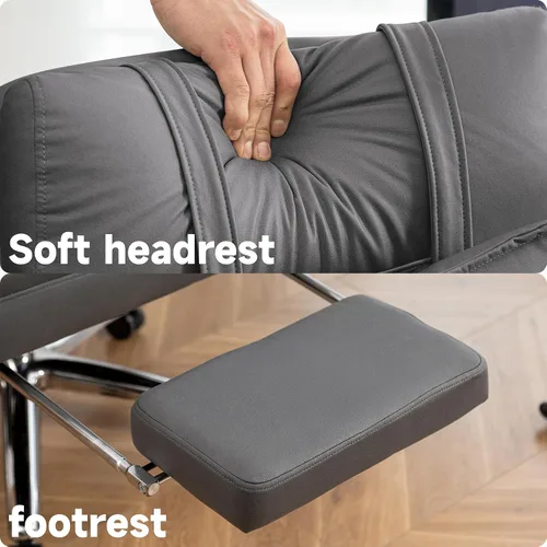 Vista 7 de Silla ejecutiva de oficina, silla de oficina para juegos de computadora, respaldo alto, silla de escritorio ajustable para el hogar, silla giratoria