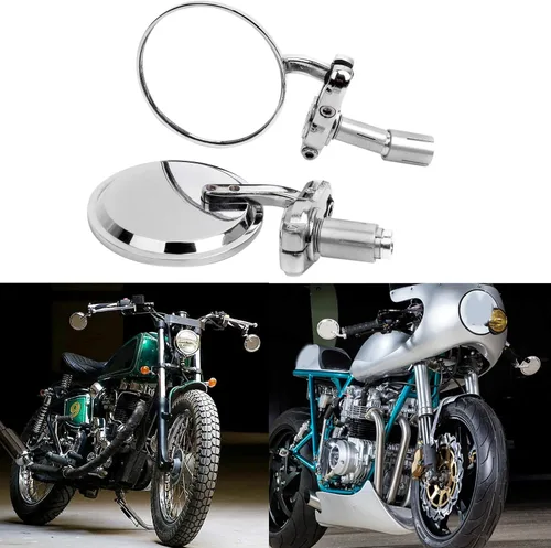 Vista 10 de Espejos retrovisores negros 7/8 22mm universales redondos CNC para motocicleta, para bicicleta de calle, bicicleta deportiva, Cafe Racer