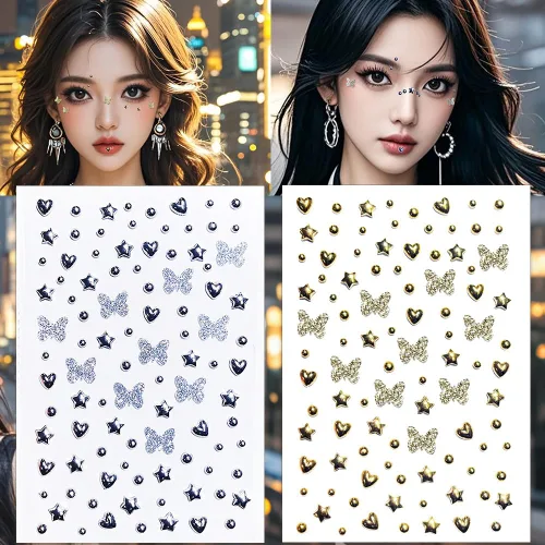 Vista 8 de Joyas de cara de vampiro, gemas para la cara, joya de Halloween, disfraz de sangre de cristal, gemas de cara sangrante, tatuaje de cicatriz, tatuaje