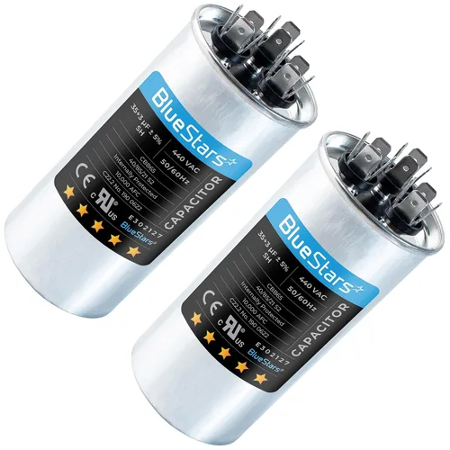 Vista 10 de [Certificado UL] BlueStars 70/7.5 uF 70+7.5 MFD 370 o 440 voltios VCA Condensador redondo de doble funcionamiento, compatible con aire acondicionado