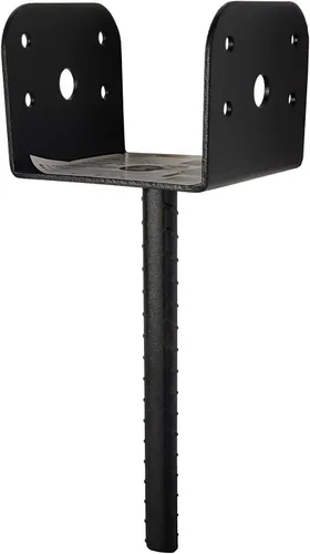 Vista 7 de Nuvo Iron DSB4 4 Soporte decorativo negro para sillín para postes de 3.5 x 3.5 pulgadas