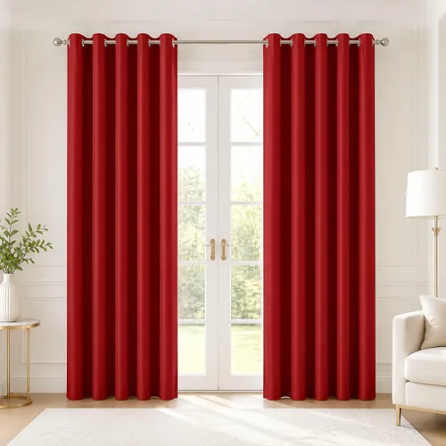 Vista 165 de Deconovo Cortinas opacas 100% con forro negro, cortinas con ojales aisladas térmicamente que reducen el ruido, doble capa para oscurecer