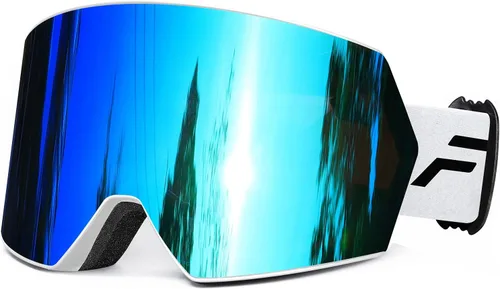 Vista 18 de FMY - Gafas de esquí para hombres, mujeres y jóvenes - Gafas de snowboard y esquí con protección antivaho UV400 para adultos