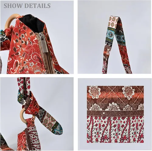 Vista 4 de Karresly - Bolsa bandolera para mujer con correa ajustable, estilo Thai